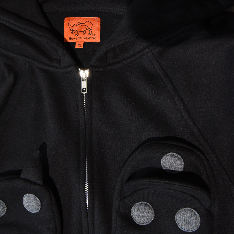People Zip-Up Hoodie Black on Black
