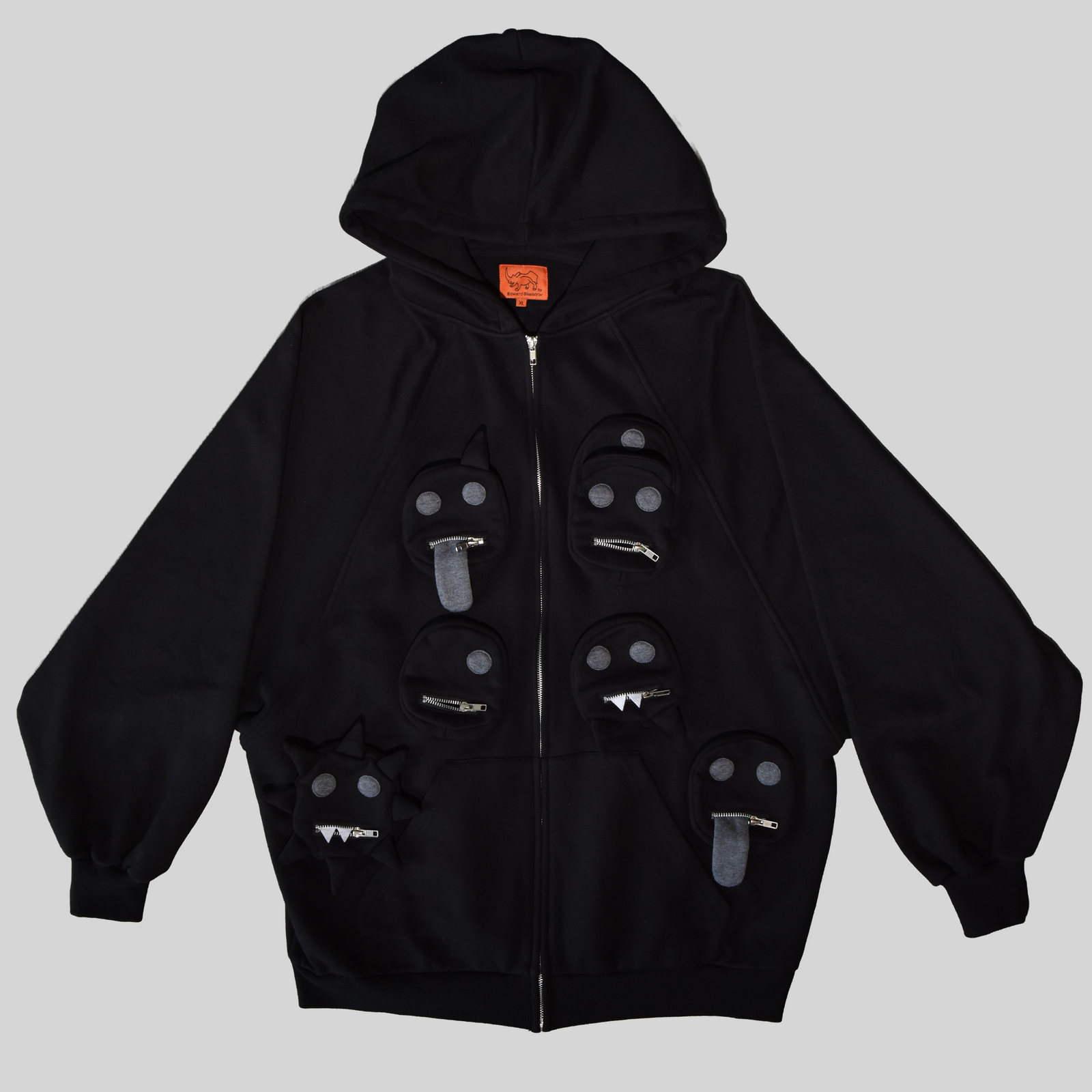 【完売品・希少】&TEAM 月波　ZIP UP HOODIE (M) フーディ Mia-black-zip-up-hoodie-