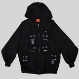 People Zip-Up Hoodie Black on Black