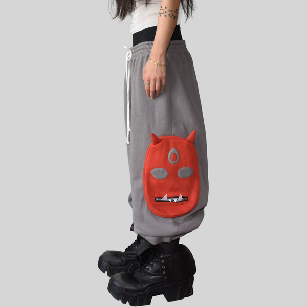 Demon Dropped-Crotch Pants Red